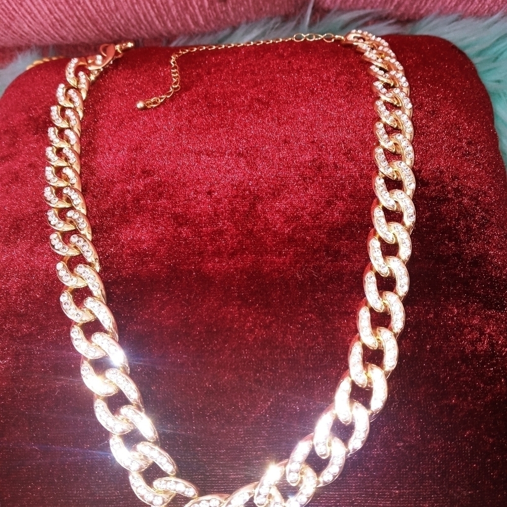 Necklace set bracelet with  diamonds simulated - Picture 2 of 3